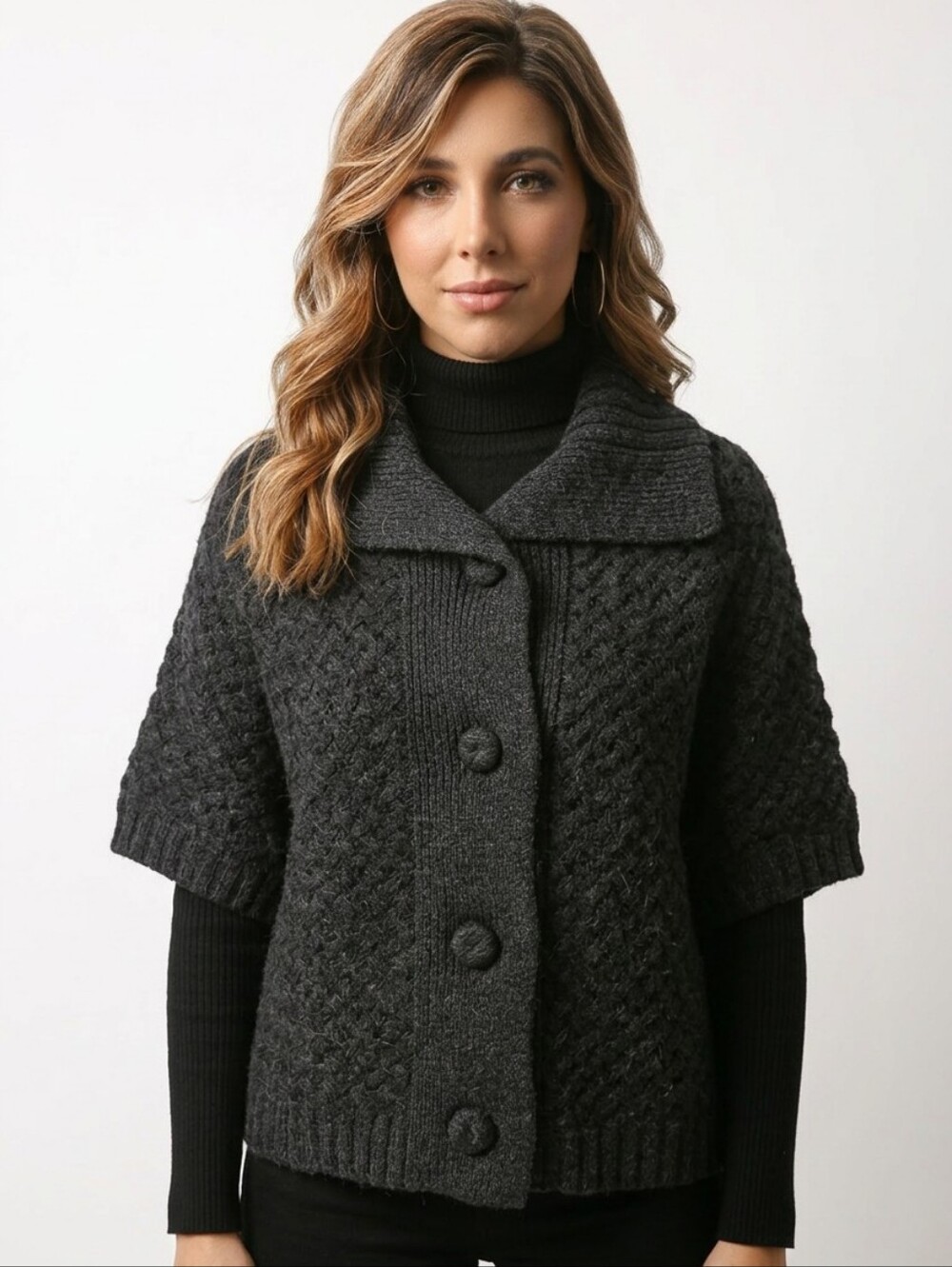 Dark Charcoal Pink Martini Sweater